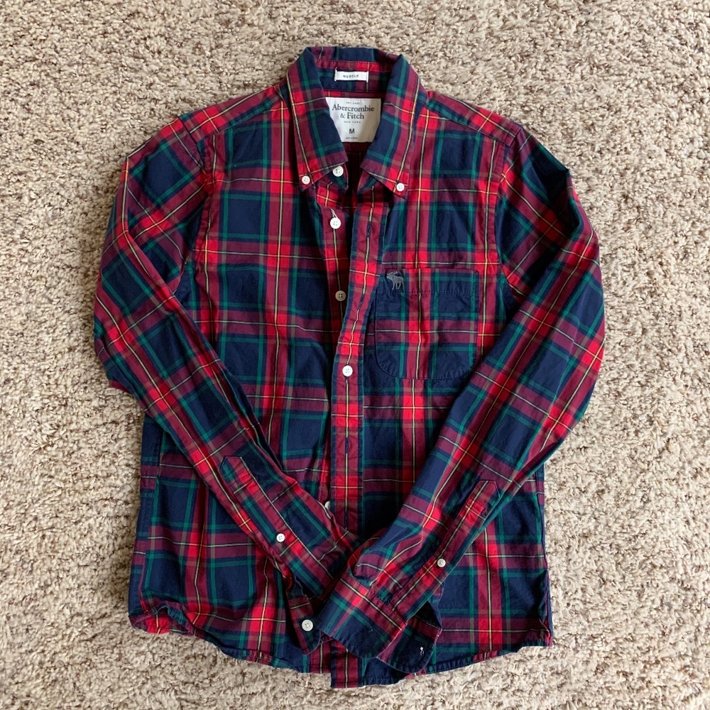 Red Plaid Abercrombie & Fitch Button Down